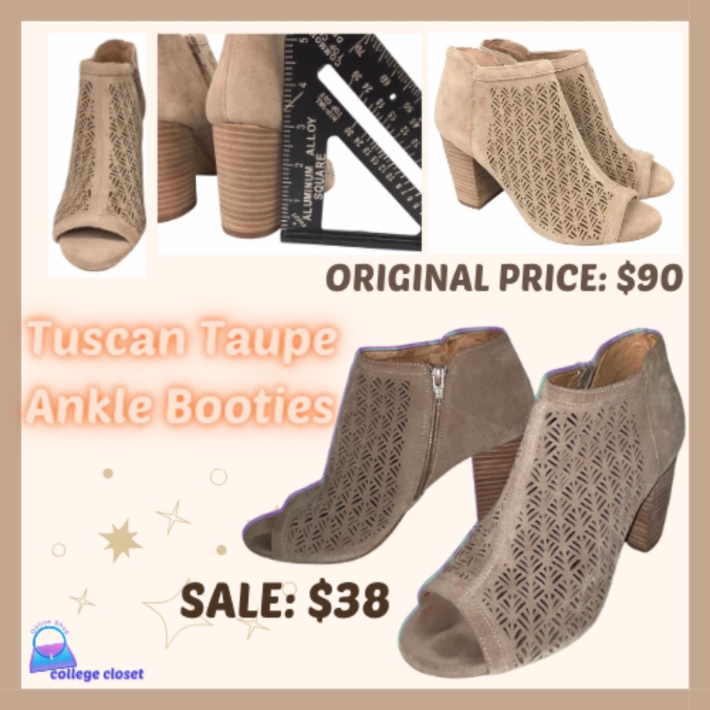Suede Peep Toe Booties (Antonio Melani)